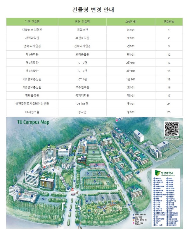 학교 건물 명칭 변경